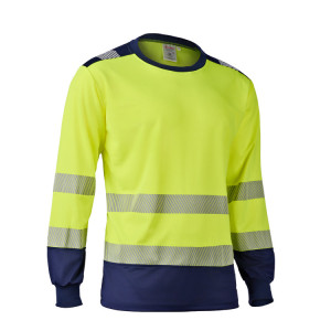 CAMISETA MANGA LARGA BICOLOR ALTA VISIBILIDAD ECO SAFETY BY ADEEPI - CLASE 2