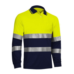 POLO MANGA LARGA ALTA VISIBILIDAD COMBINADO ADEEPI PATRÓN FEMENINO - CLASE 2