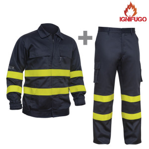 CAZADORA Y PANTALÓN IGNÍFUGOS DE PROTECCIÓN ALTA VISIBILIDAD SAREMO ADEEPI (MODACRÍLICO)