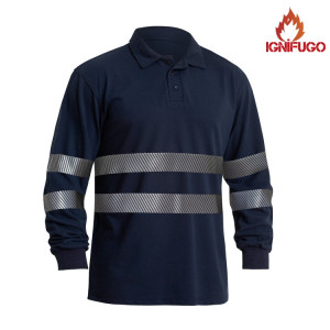 POLO IGNÍFUGO SAREMO VISIBILIDAD REALZADA BANDAS SEGMENTADAS ADEEPI