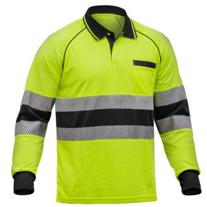 POLO FORTE ALTA VISIBILIDAD MANGA LARGA ADEEPI - CLASE 2