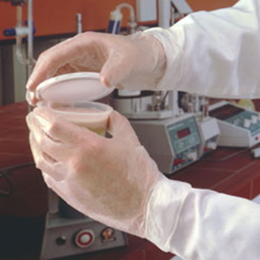 Guantes desechables de vinilo de acabado suave