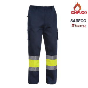 PANTALÓN IGNÍFUGO DE PROTECCIÓN SARECO STRETCH ALTA VISIBILIDAD ADEEPI (ALGODÓN)
