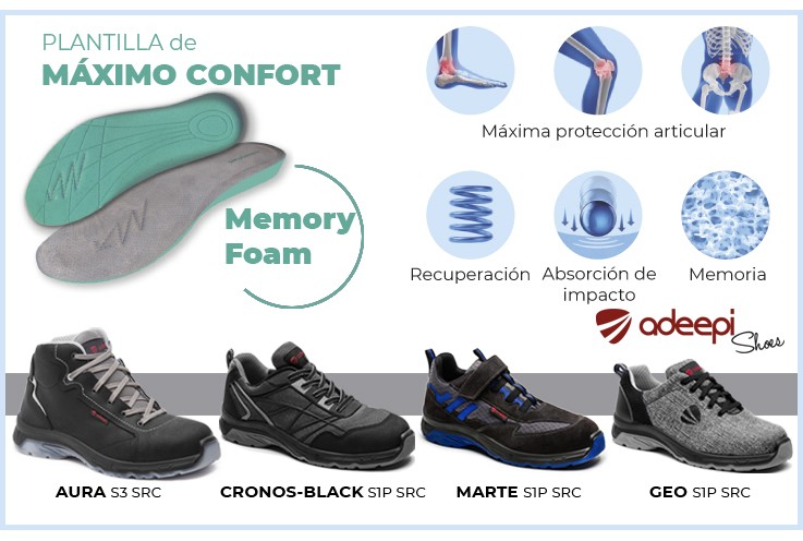 calzado con memory foam